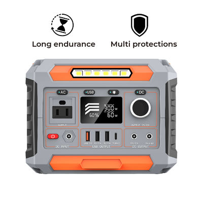 300W 270Wh Portable Solar Camping Power Station With Pure Sine Wave Inverter Lithium Ion Battery