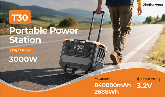 Portable 2025 Solar Power Station Generator 3000W 2688Wh LiFePo4  Rated Power MPPT Controller EU US Plug Types