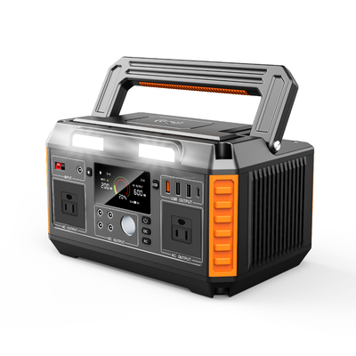 600W Portable Power Station with Solar Charging and Wireless Output