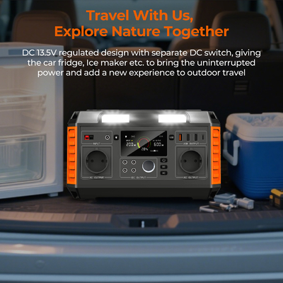 600W Portable Power Station with Solar Charging and Wireless Output