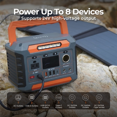 300W Portable Power Station with MPPT Controller and Wireless Charging