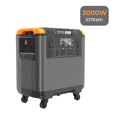3000W Portable Power Station with 5376Wh LiFePO4 Battery and Solar Generator for Outdoor Camping