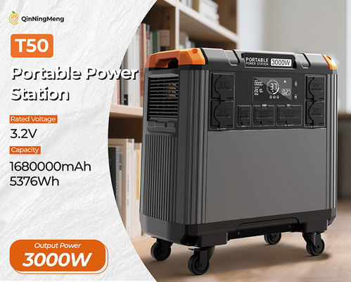3000W Portable Power Station with 5376Wh LiFePO4 Battery and 110V/230V Solar Generator for Home Backup