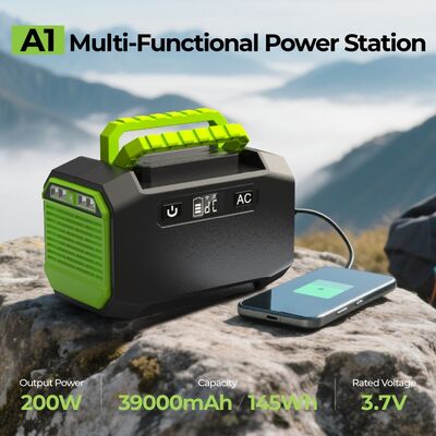 Portable 200W Outdoor Solar Power Bank Power Station Lithium Ion Battery MPPT Controller for Home Use-EU US UK Plugs Included