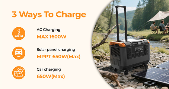 3000W Portable Power Station with LiFePO4 Battery and Solar Charging