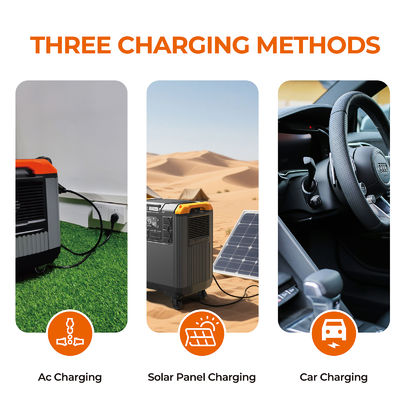 3000W Portable Power Station with EU Plug Flashlight and Jump Starter for Home Outdoor Use