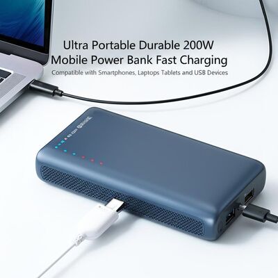 Ultra Portable Durable 200W Mobile Power Bank Fast Charging Compatible with Smartphones Laptops Tablets and USB Devices
